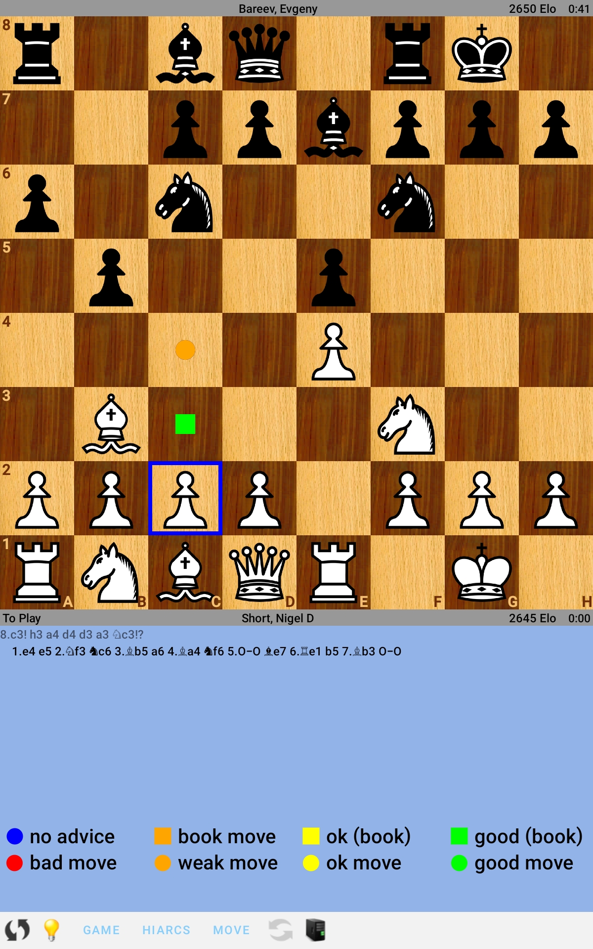 Hiarcs Chess for Android Tablet Screenshot