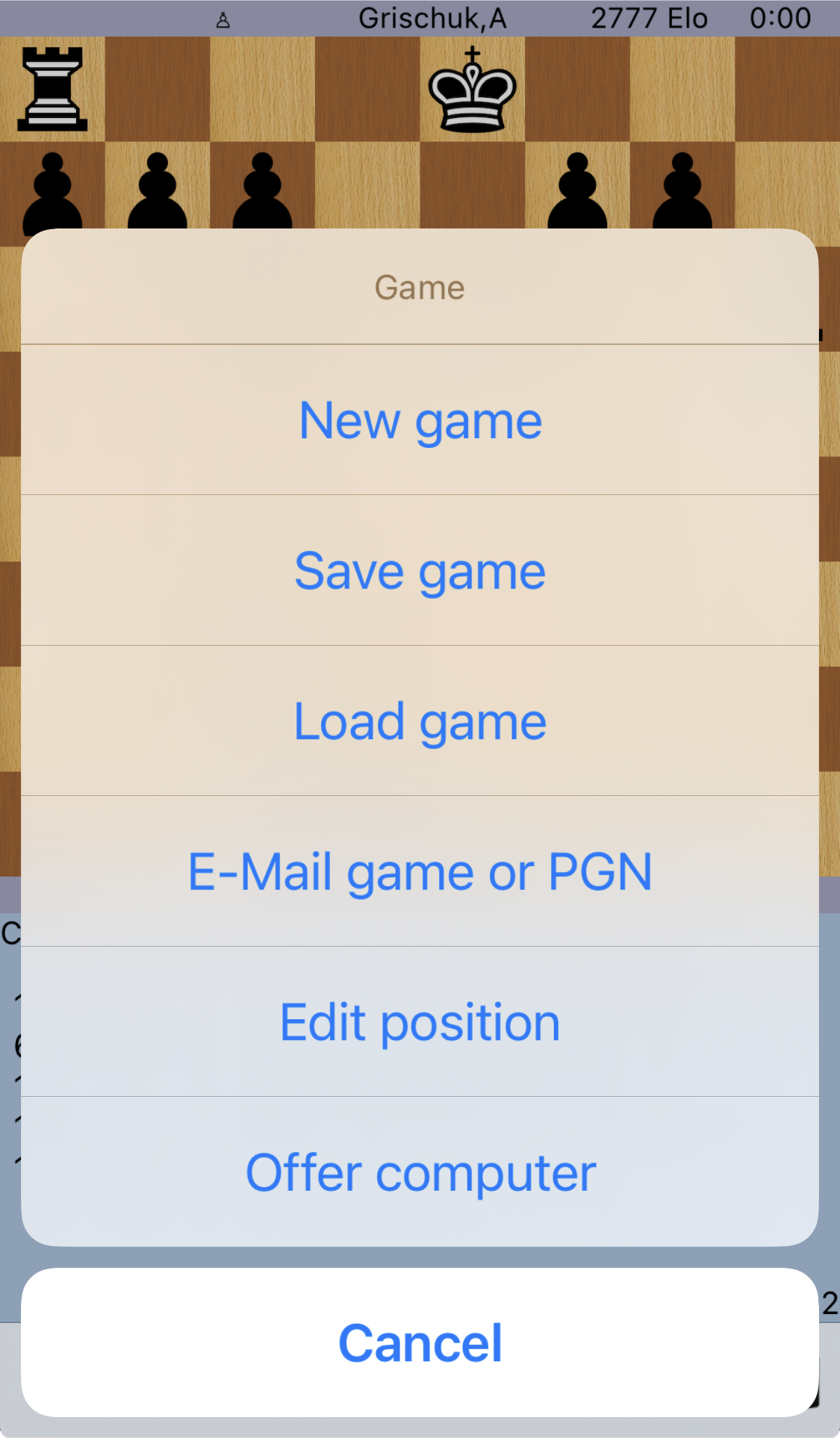 iPhone Game Menu